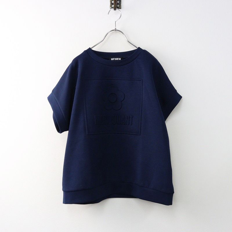 マリークワント MARY QUANT エンボスデイジーボンディング プルオーバー M ネイビー/カットソー フラワー ロゴ トップス【2400014387599】 マリークワント MARY QUANT エンボスデイジーボンディング プル