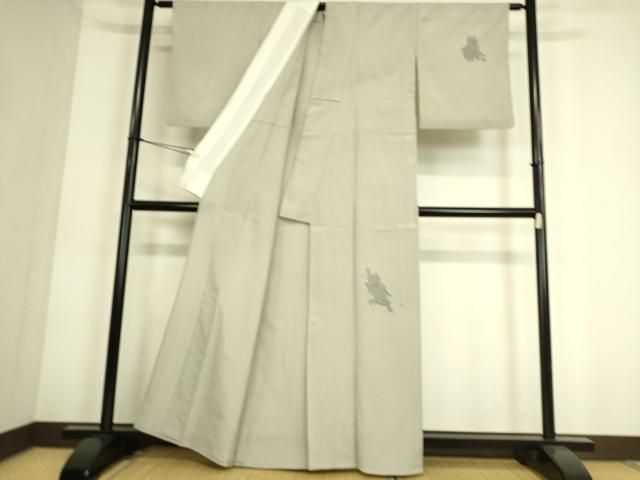 平和屋着物▽本塩沢 訪問着 単衣 やまだ織 童子 正絹 逸品 DAAS0801az