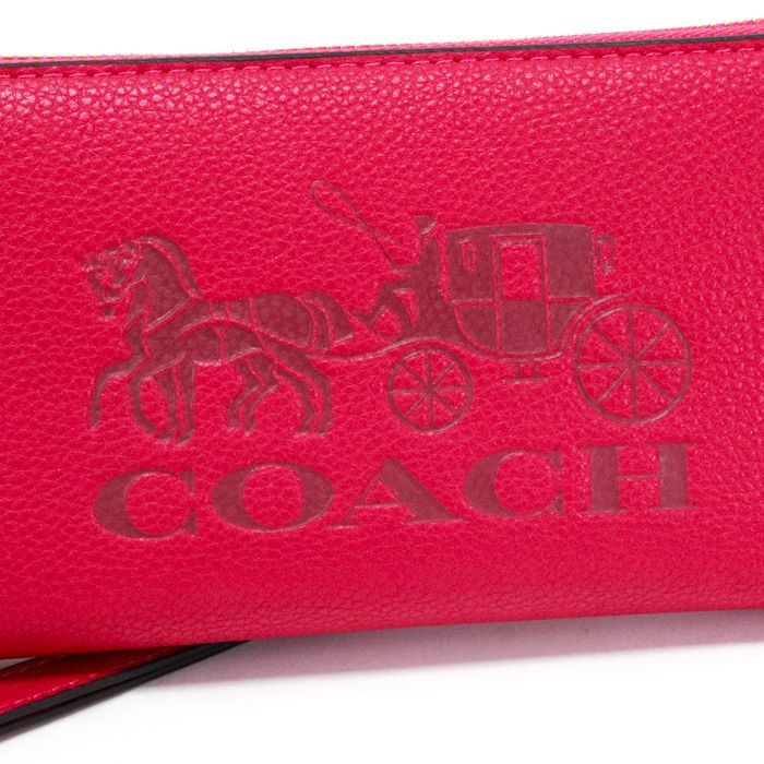 コーチ COACH アコーディオン ジップアラウンド ウォレット エンボスド