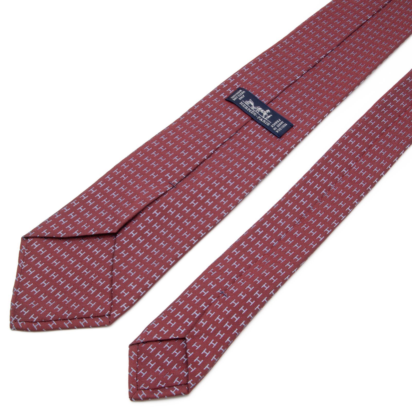 HERMES エルメス シルク ネクタイ チェック柄 ブラウン ネイビー