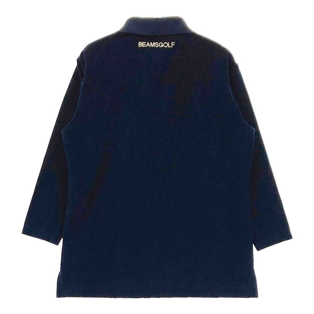サイズ：M BEAMS GOLF ビームスゴルフ 七分袖ポロシャツ ネイビー系