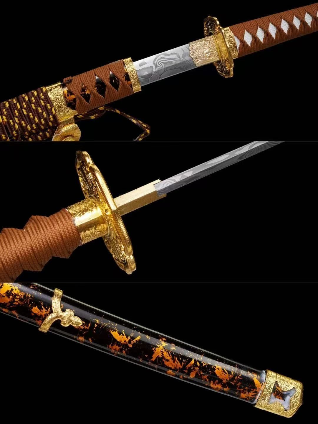 模造刀 約103cm 模造刀、 美術品 刀 約103cm 金色装飾付き