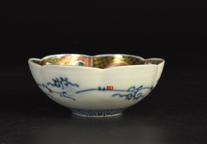 蔵A2593b1 伊万里 染錦 輪花向付 なます皿 小鉢 十客 WWW_IBETON_RU