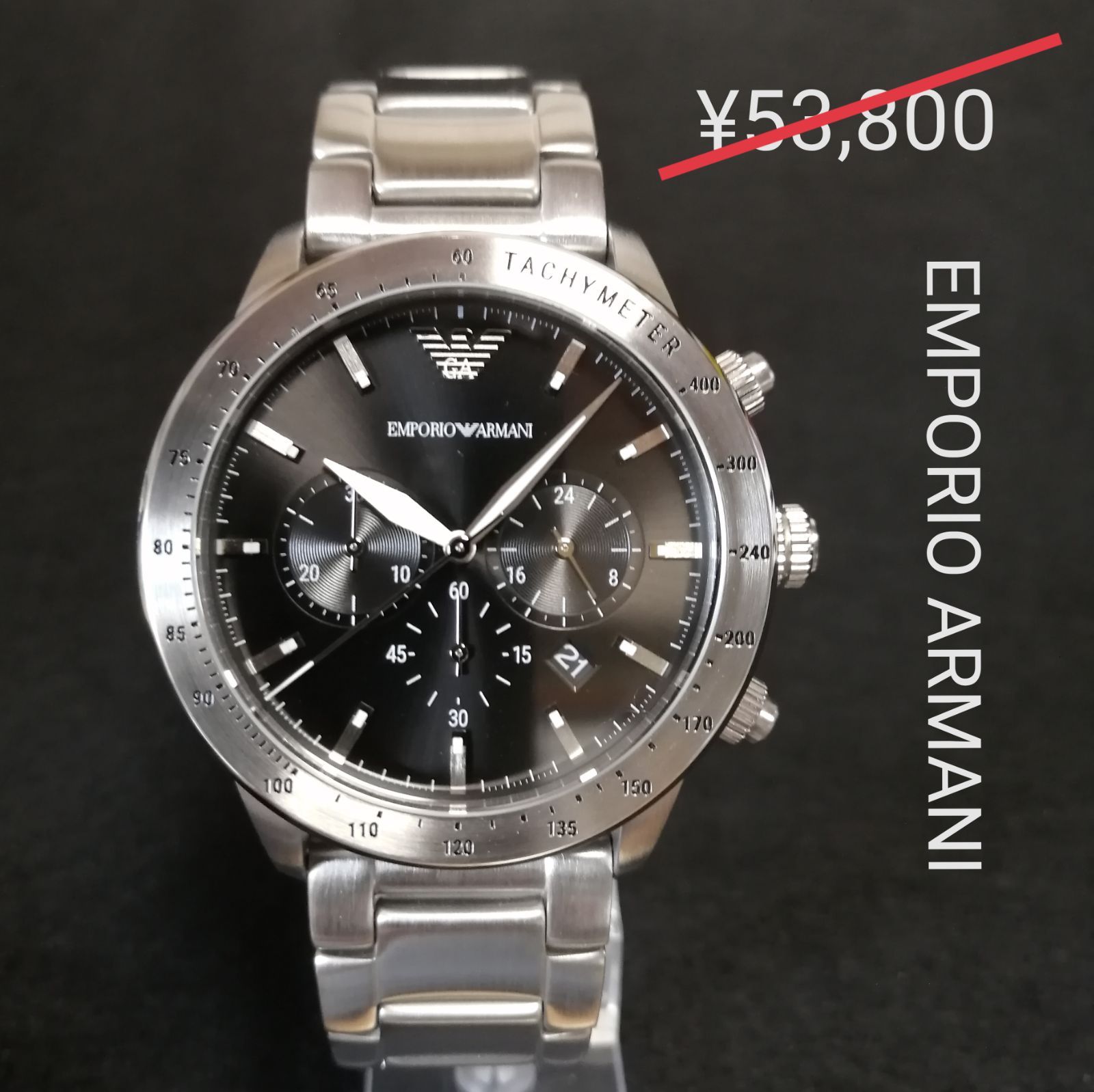 エンポリオアルマーニ☆クロノグラフ♢新品♥稼働良好♪メンズ腕時計 