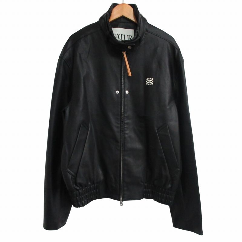セタ― SATUR 24年 Leche leather zip-up jacket スタンドカラー