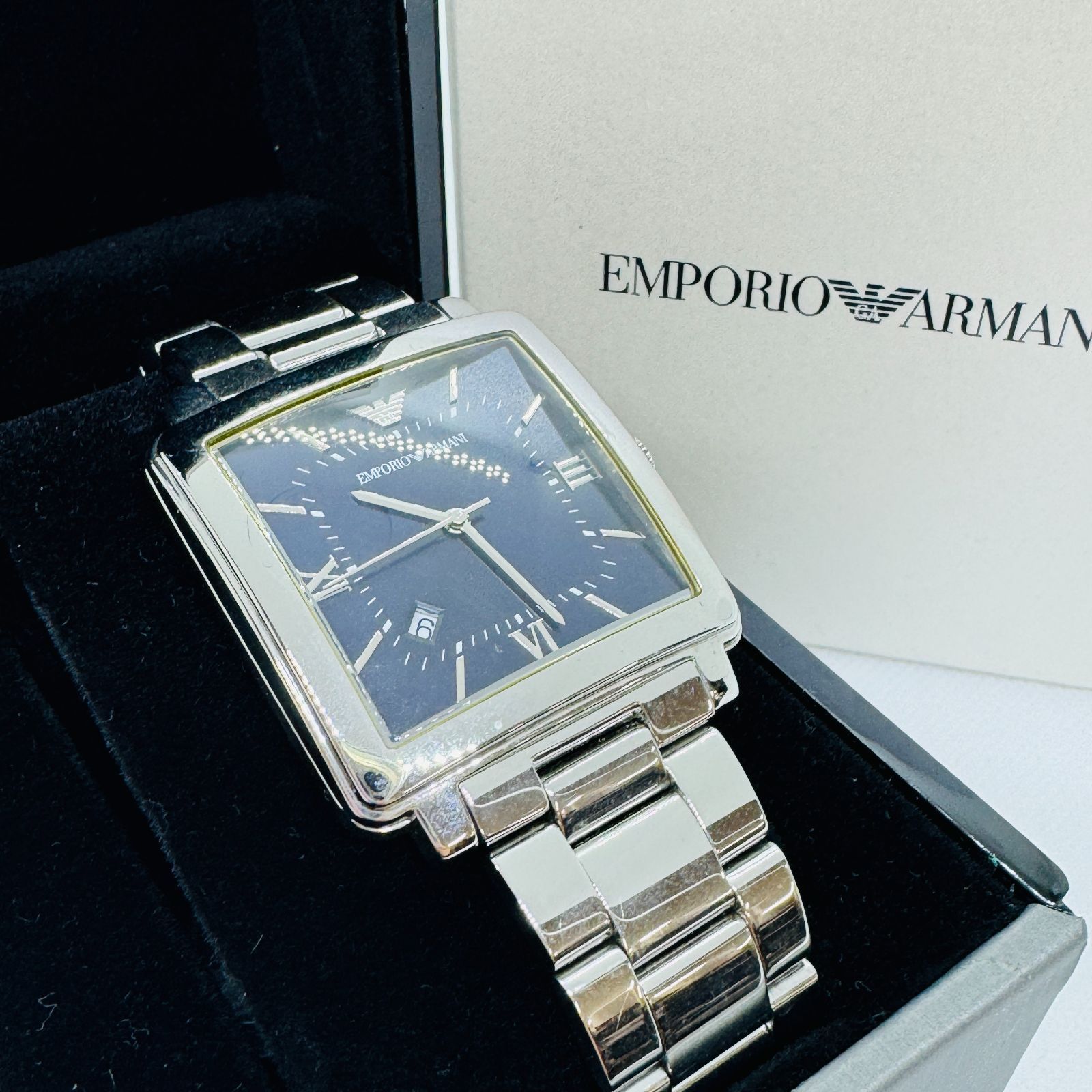 S【中古】EMPORIO ARMANI エンポリオアルマーニ 腕時計 AR11072 ブルー 