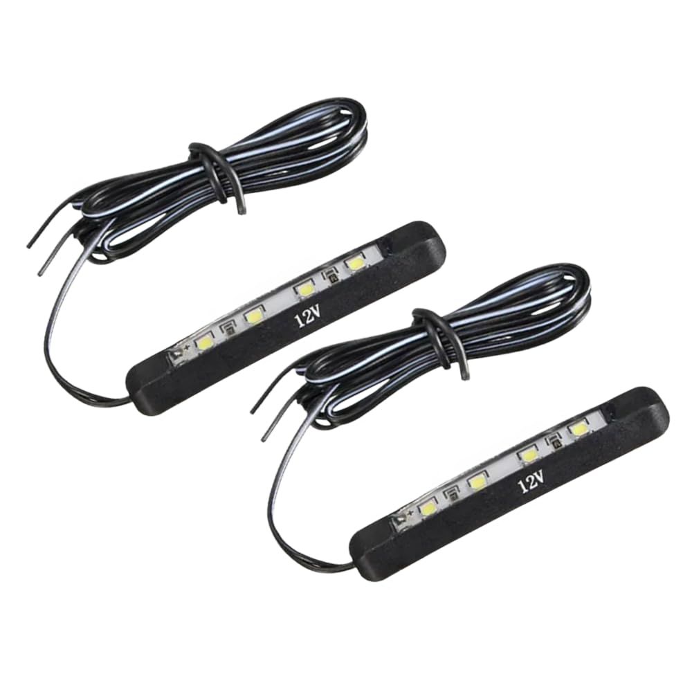 MAKUMINORS バイク ライト LED ナンバー灯 ステー デイライト フレーム 12V ヘッドライト ライセンスランプ ナンバーライト フレキシブル ホワイト光 白光 [2個セット]
