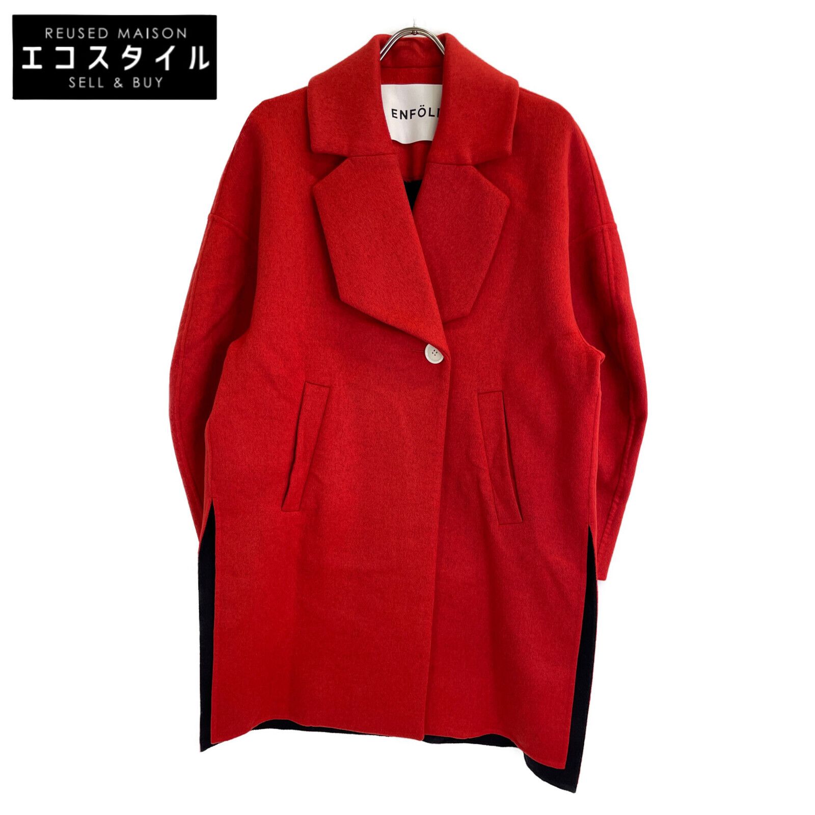 定価¥60000ほど。ENFOLD ウールコート サイズ38 ENFOLD / エンフォルド | ノーカラー ウールニット コート | 38