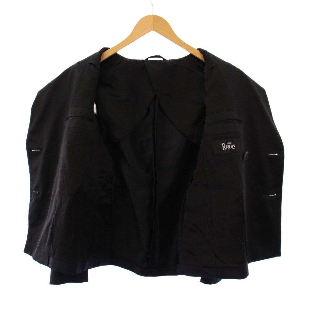 ザ リラクス THE RERACS L Appartement 別注 ダブルタキシードジャケット アウター 背抜き ショート丈 バイ カシミヤ シルク モヘヤ混 36 紺 ネイビー 黒 ブラック BB SIROKUMA-CORPORATION_COM