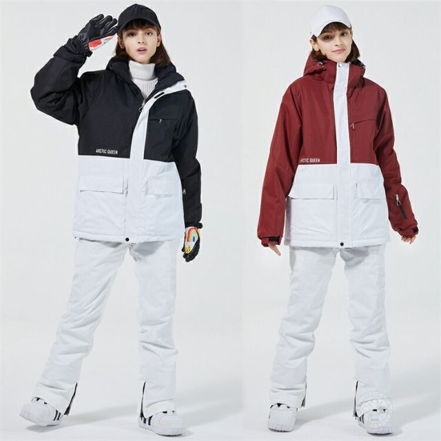 種類48:粉白+白/2XL スキーウェア メンズ レディース 上下セット  