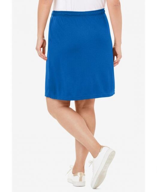 ウーマン ウィズイン レディース スカート ボトムス Plus Size Within Sport Knit Skort Bright cobalt