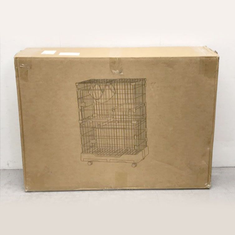 D8406 キャットケージ 猫 ケージ 1段 2段 3段 多頭飼い 脱走防止扉 ハンモック キャスター付き コンパクト ペット用品 PETTOM CD131