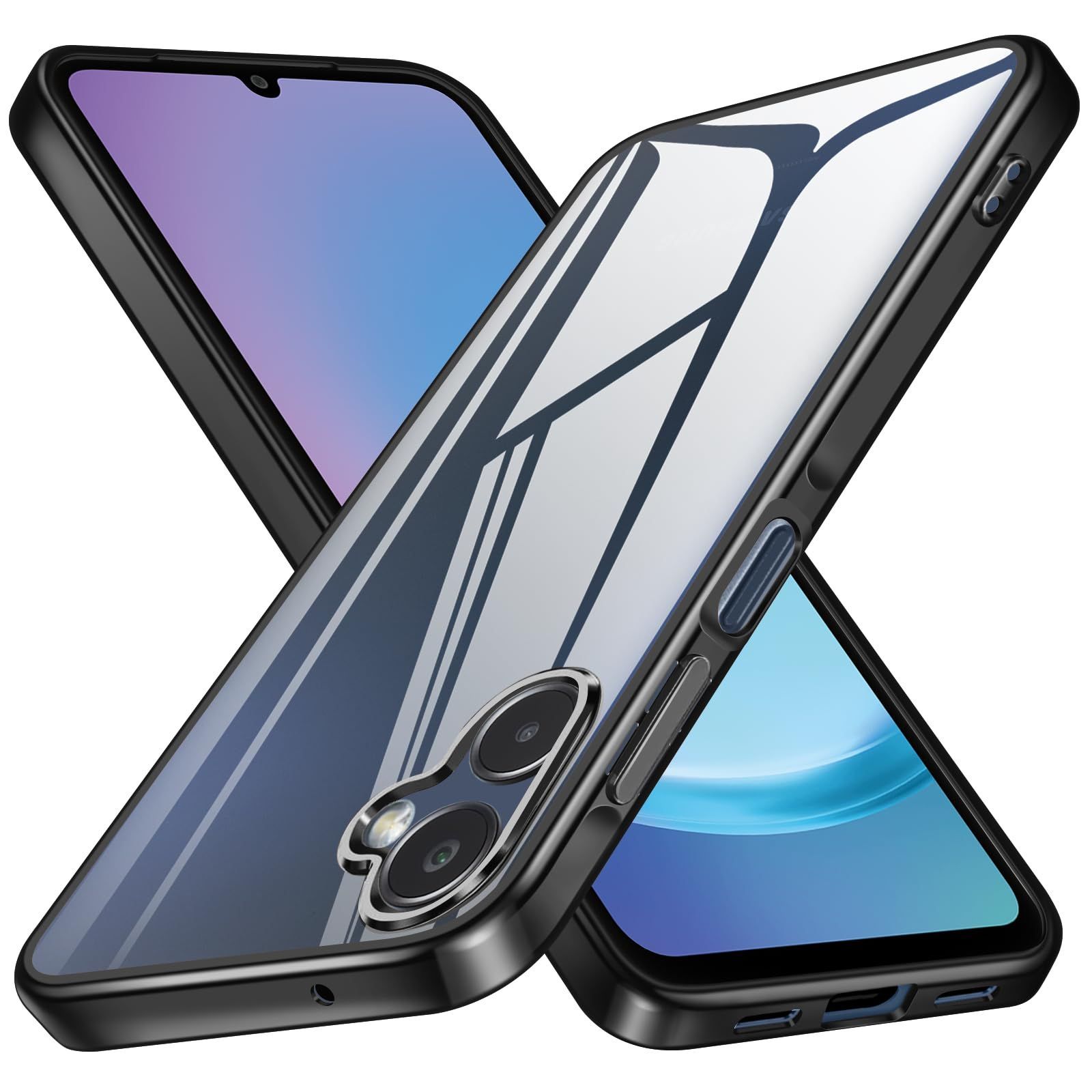 Galaxy A25 ケース SC-53F クリア ブラック 耐衝撃 - メルカリ