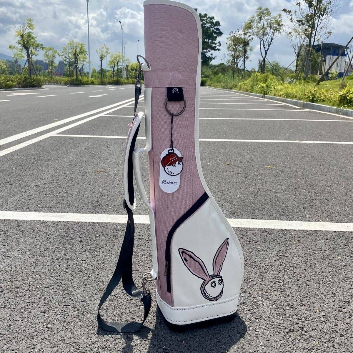 malbon golf マルボンゴルフ キャディバッグ 自立型 レディース ゴルフバッグ ピンク ウサギ 安定感 防水耐摩耗性 撥水性 練習用 スタンド式