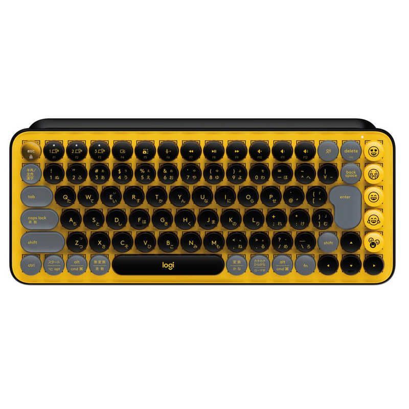 ♥ 未開梱 ロジクール キーボード POP Keys Chrome|Android|iPadOS|iOS|Mac|Windows11対応 ワイヤレス |Bluetooth USB イエロー K730YL