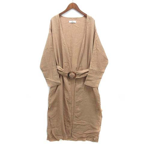 アリュメール Allumer リネン ガウン ジャケット 長袖 ロング丈 ベルト
