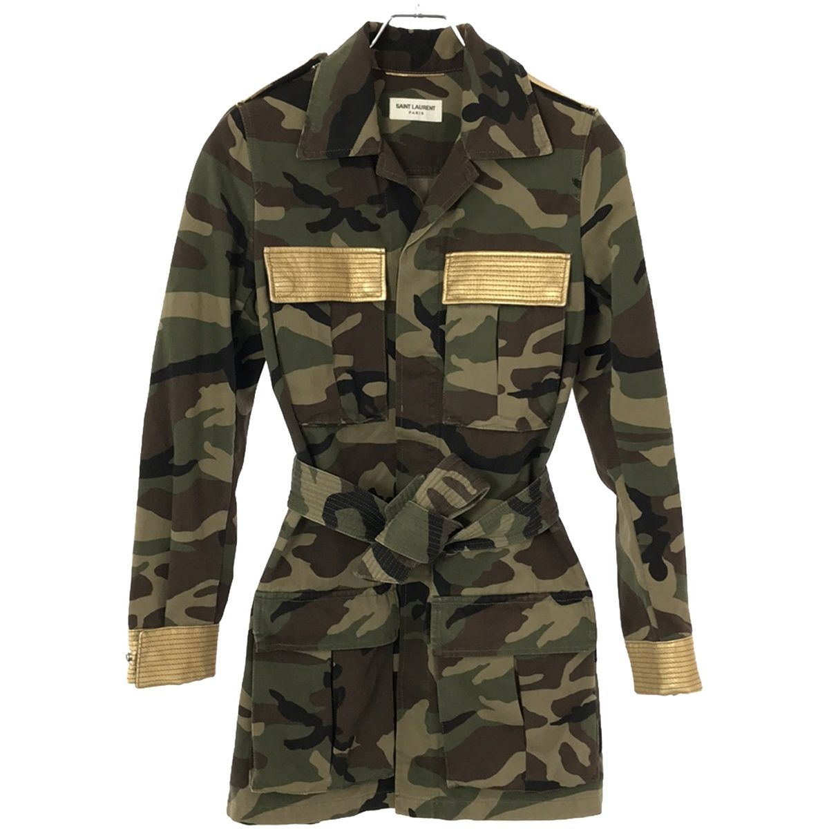 SAINT LAURENT - SAINT LAURENT PARIS サンローラン パリ 15SS カモフラミリタリージャケット カーキ×マルチカラー 36 SAINT LAURENT PARIS サンローラン パリ 15SS カモフラ