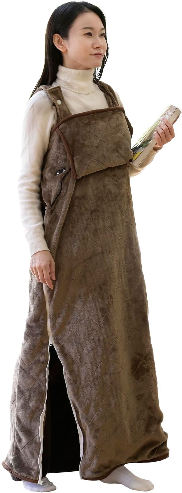 [山善] USB 着る電気毛布 まるでコタツ 着るこたつ 電気毛布 メンズ レディース 洗える くるみケット 自動オフタイマー付き ひざ掛け 掛毛布 敷毛布 ブラウン YAPP-75US [5)USBタイプ/ブラウン]