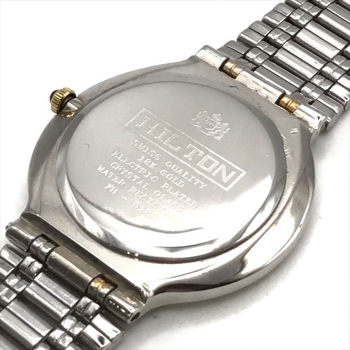 美品 HILTON ヒルトン 腕時計 ウォッチ QZ クオーツ 18K ゴールド