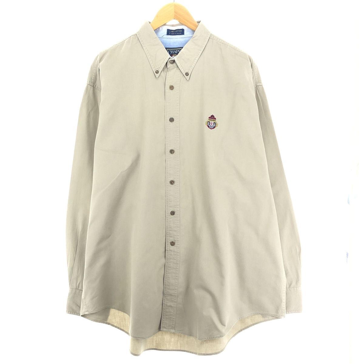 古着00年代CHAPSラルフローレン長袖ボタンダウンチェックシャツレッド 古着 80年代 ラルフローレン Ralph Lauren CHAPS チャップス 長袖