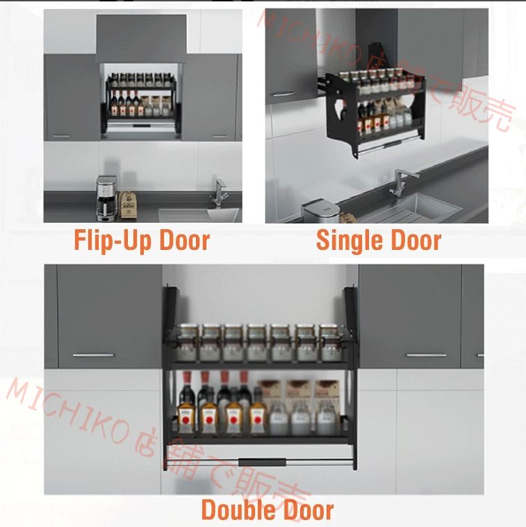 キッチンウォールキャビネットリフト プルダウン棚ウォールキャビネットストレージオーガナイザー