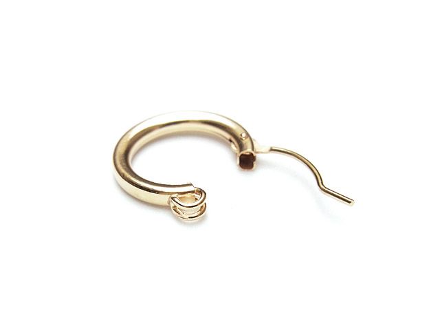 14KGF フープピアス（チューブ） 15mm【1ペア販売】 / 14K-133HP