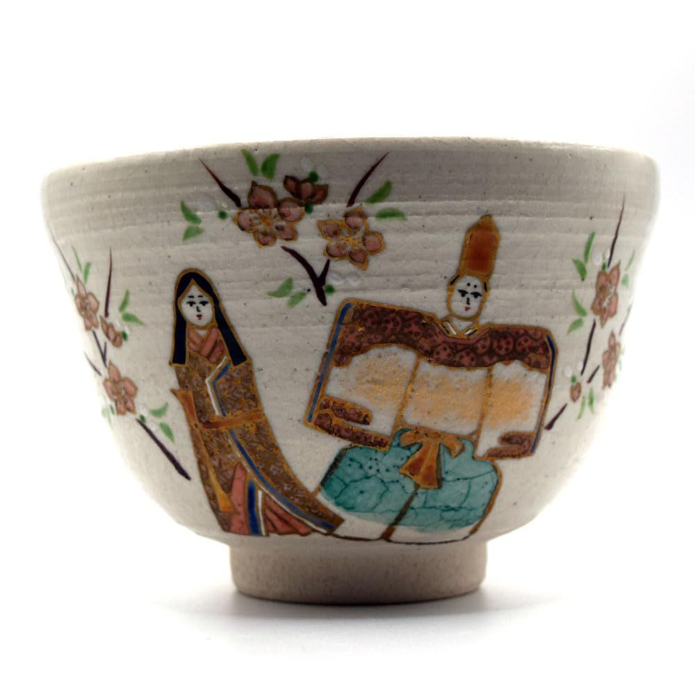 134桑野むつ子 京都 御所の花十二ヶ月 10月萩の花 抹茶椀・プレート