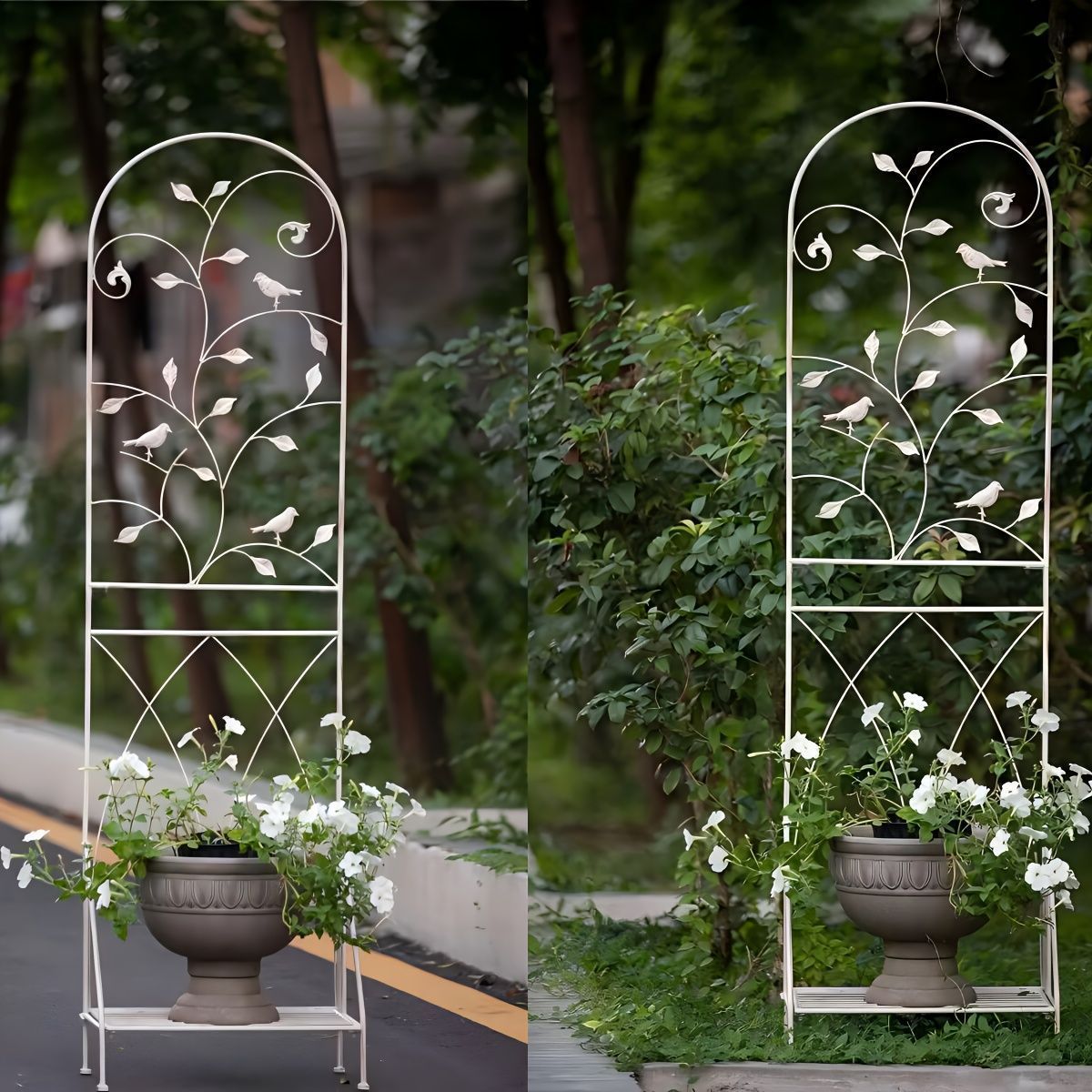 ガーデン フェンス ガーデンフェンス 1.8メートル フラワーラック アイアン 中庭 グリッド クレマチス ローズ ブラケット ガーデン 仕切り 屋外 収納ラック 屋内 バルコニー 多目的 中庭 おしゃれ ラック 取り外し 移動 ブラック ホワイト