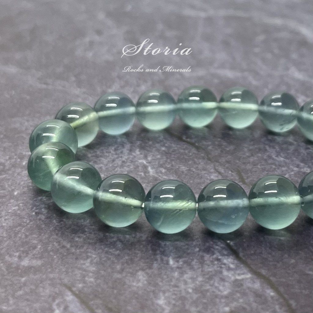 アウトレット ブルーグリーン フローライト（蛍石）10mm珠 ブレスレット