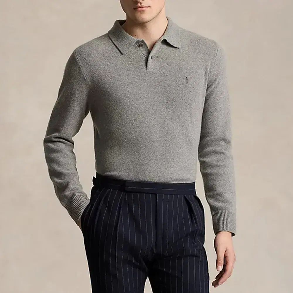 ●POLO RALPH LAUREN カシミヤ100% チャコールグレー POLO RALPH LAUREN(ポロラルフローレン) ウールカシミヤ カラー