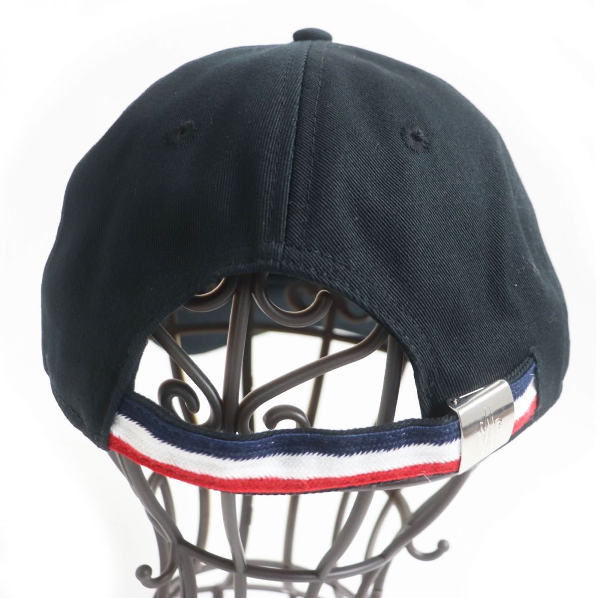 美品□2020年製 MONCLER/モンクレール BERRETTO BASEBALL ロゴワッペン コットン100% ベースボールキャップ/帽子 ブラック UNI 国内正規品