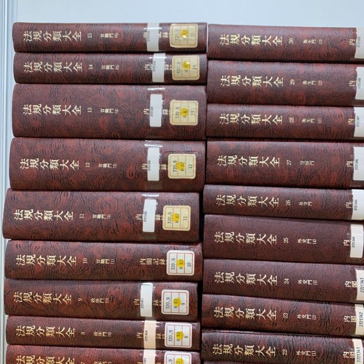 ■05)【同梱不可】【除籍本】法規分類大全 全85巻+別巻3冊 計88冊揃いセット/内閣記録局/石井良助/原書房/復刻版/法律/分類別法令集/B □05)【同梱不可】【除籍本】法規分類大全 全85巻+別巻3冊 計88