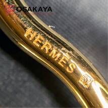 中古 HERMES ジャンボブレスレット レザー GP ブラウン ゴールド