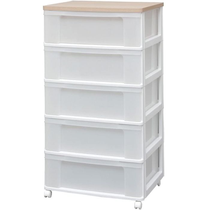 5営業日で発送 IRISOHYAMA アイリスオーヤマ ウッドトップチェスト W655P ホワイト フレンチオーク