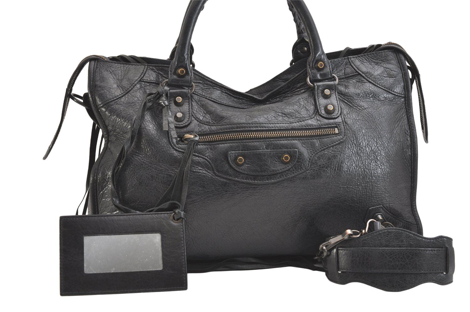 BALENCIAGA バレンシアガ クラシック ザ シティ 2Way ハンドバッグ レザー 115748 ブラック 2454N