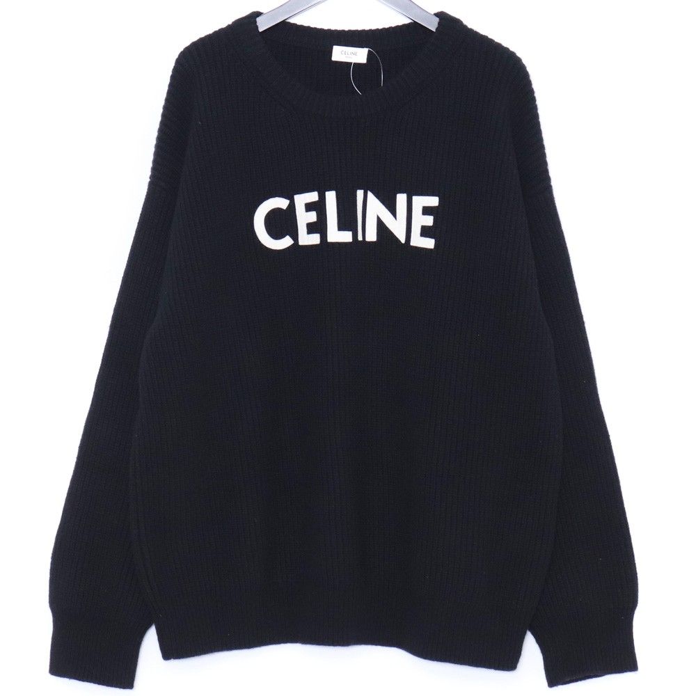 CELINE オーバーサイズ セーター リブ編みウール Mサイズ ブラック 