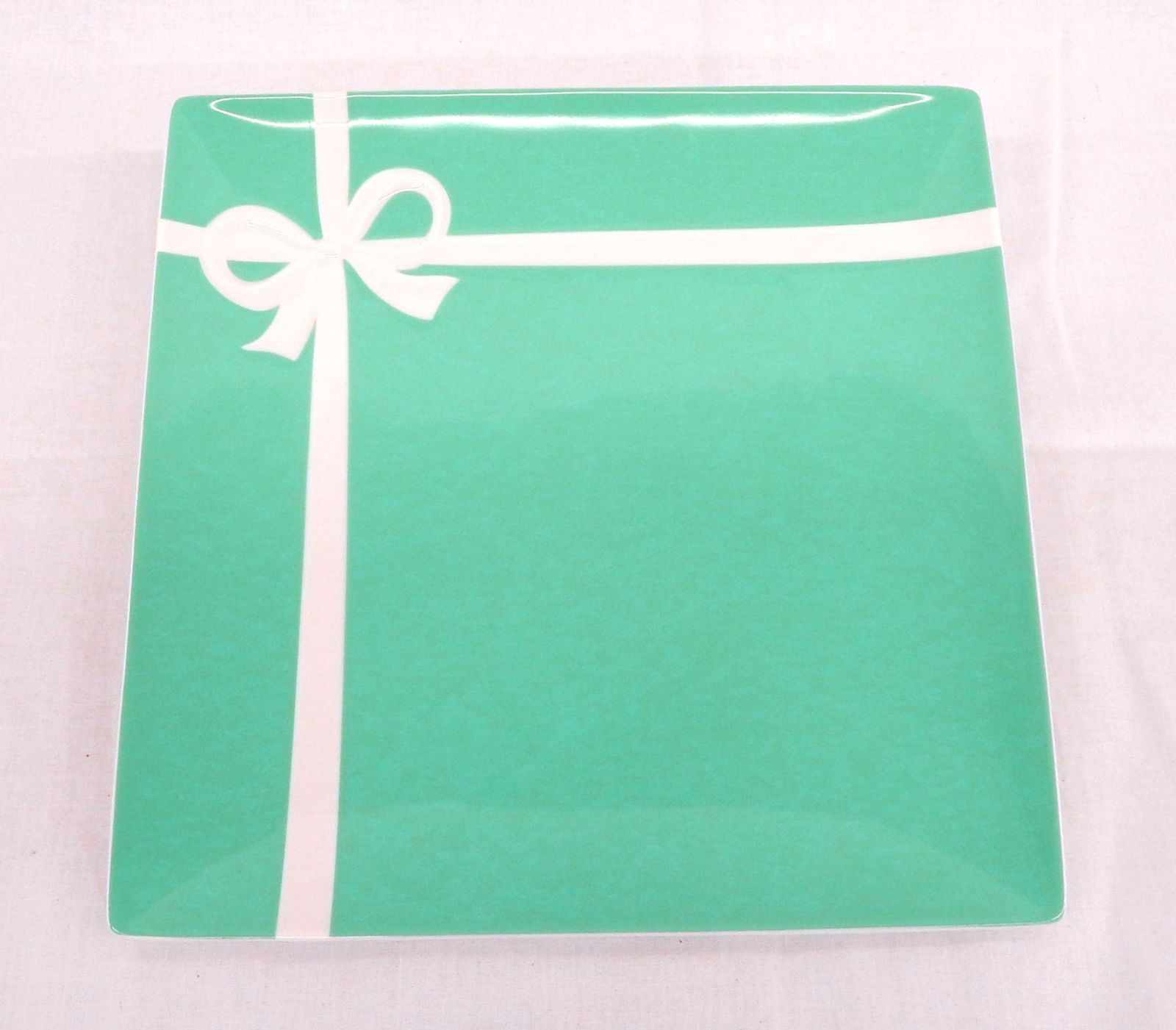 Tiffany& Co. ブルーボックス リボン スクエア プレート TIFFANY & Co. (ティファニー) スクエアプレート ブルーリボン