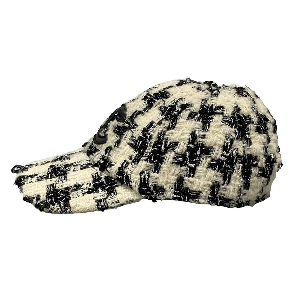 CHANEL シャネル　ツイードロゴキャップ CHANEL(シャネル) キャップ M ロゴツイードキャップ 白×黒
