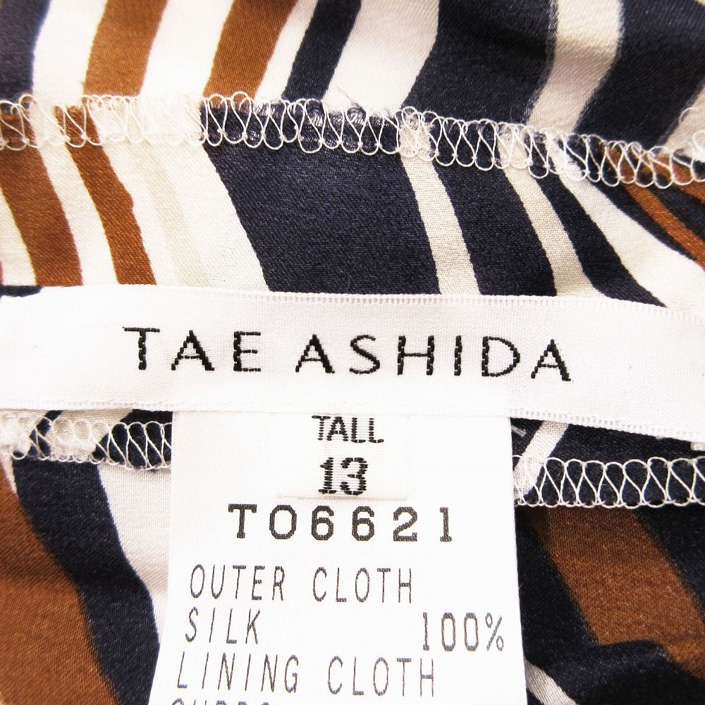 タエアシダ TAE ASHIDA シルク 総柄 カシュクール ワンピース