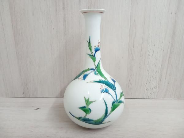 有田焼 色鍋島　菊唐草文　一峰窯　江上峰弥　花瓶　花器　壷　飾壷　共箱 2507 有田焼 色鍋島 菊唐草文 一峰窯 江上峰弥 花瓶 花器 壷 飾壷