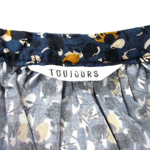 TOUJOURS プリントコットンスカート コットンチンスプリントランダムプリーテッドマキシスカート