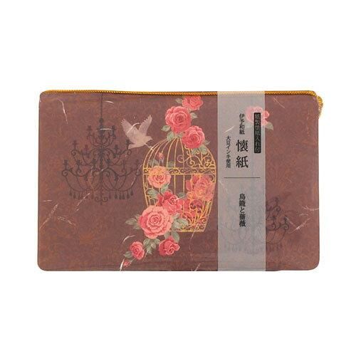 3営業日で発送 伊予和紙 懐紙 鳥籠と薔薇 表紙 No.3505 入数 20