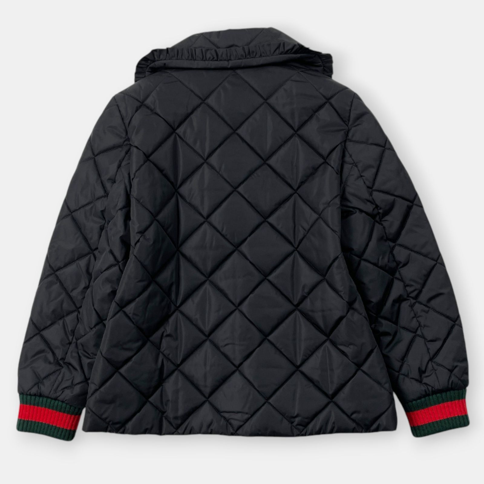 美品 GUCCI グッチ シェリーライン GGパールボタン フリル 中綿 