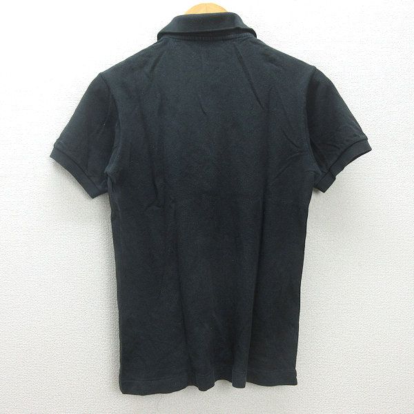 D□ラコステ/CHEMISE LACOSTE ワニ刺繍 半袖ポロシャツ【3】黒