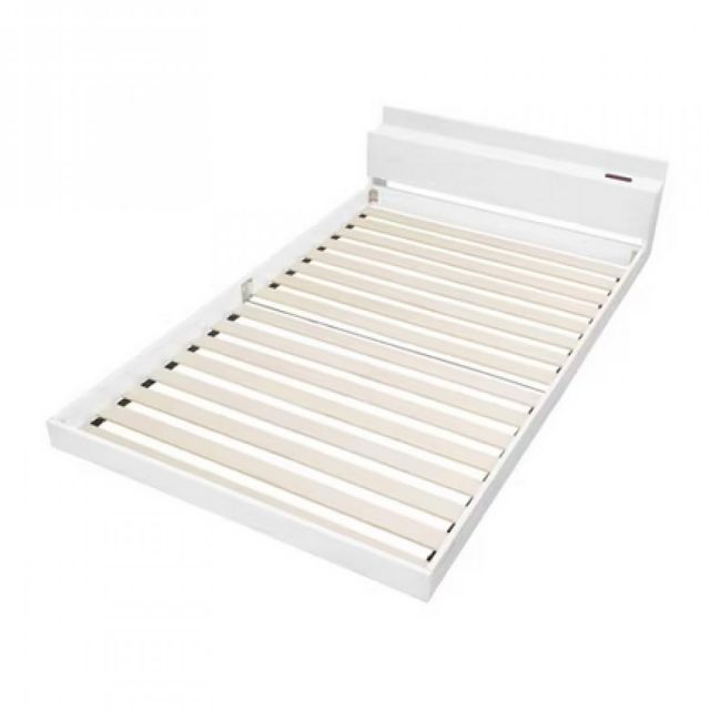 アイリスオーヤマ フロアベッド セミダブル FBM-SD ホワイト ローベッド 2口コンセント すのこ