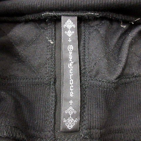 【美品】OzzCroce　オッズクローチェ　パーカー　ベロア　刺繍　十字架　黒 美品】OzzCroce オッズクローチェ パーカー ベロア 刺繍 十字架