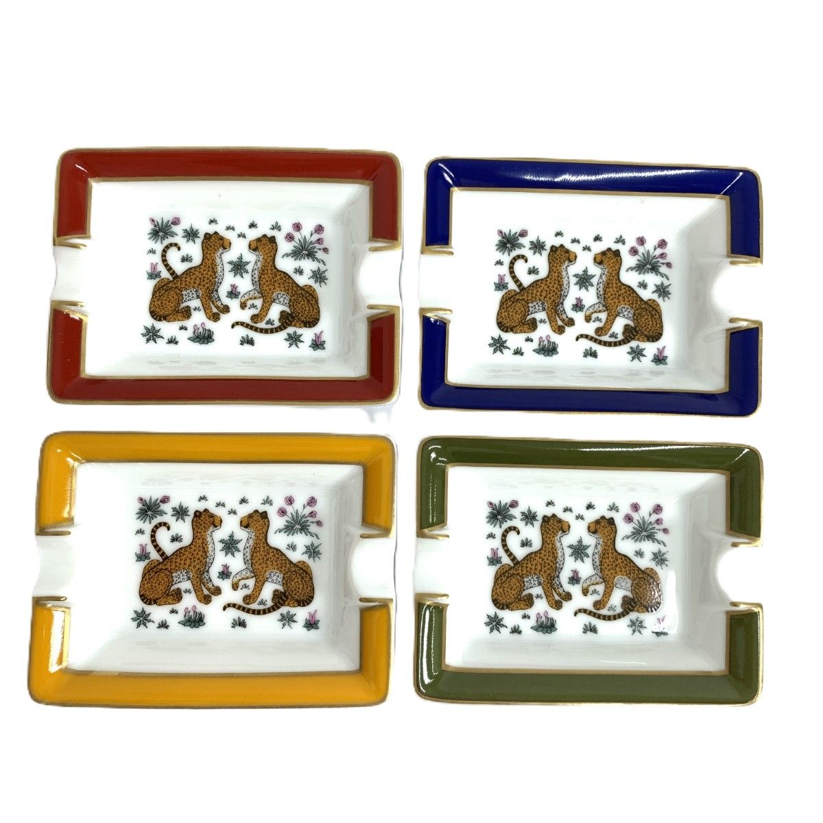 HERMES エルメス ミニアッシュトレイ 4点セット 豹 灰皿 マルチ 240001161175