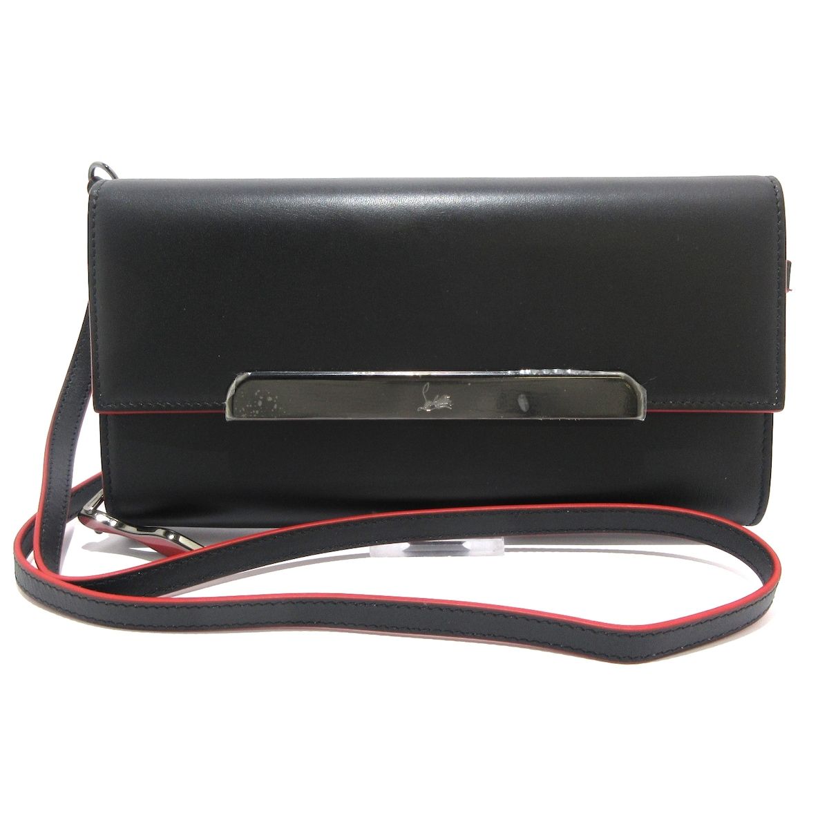 CHRISTIAN LOUBOUTIN クリスチャンルブタン 財布 ROUGISSIME 3145147 黒 ショルダーウォレット レザー