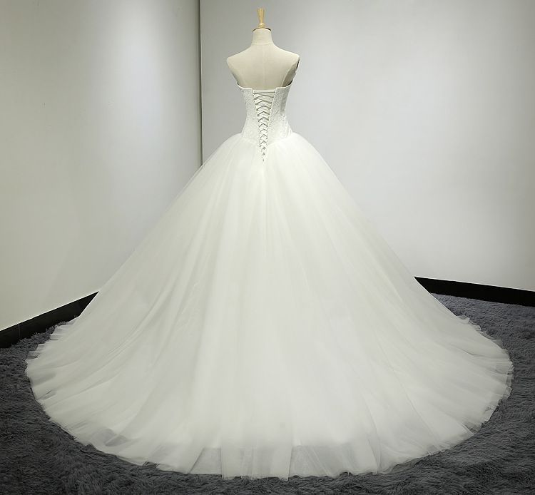 ビスチェウェディングドレス2025 シンプルエレガントソフトファブリックトレーン新婦結婚式ドレス