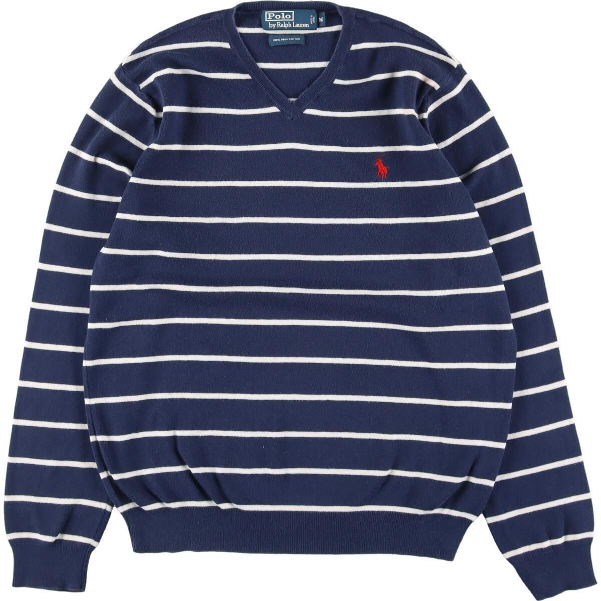 古着 ラルフローレン Ralph Lauren POLO by Ralph Lauren ボーダー柄 V